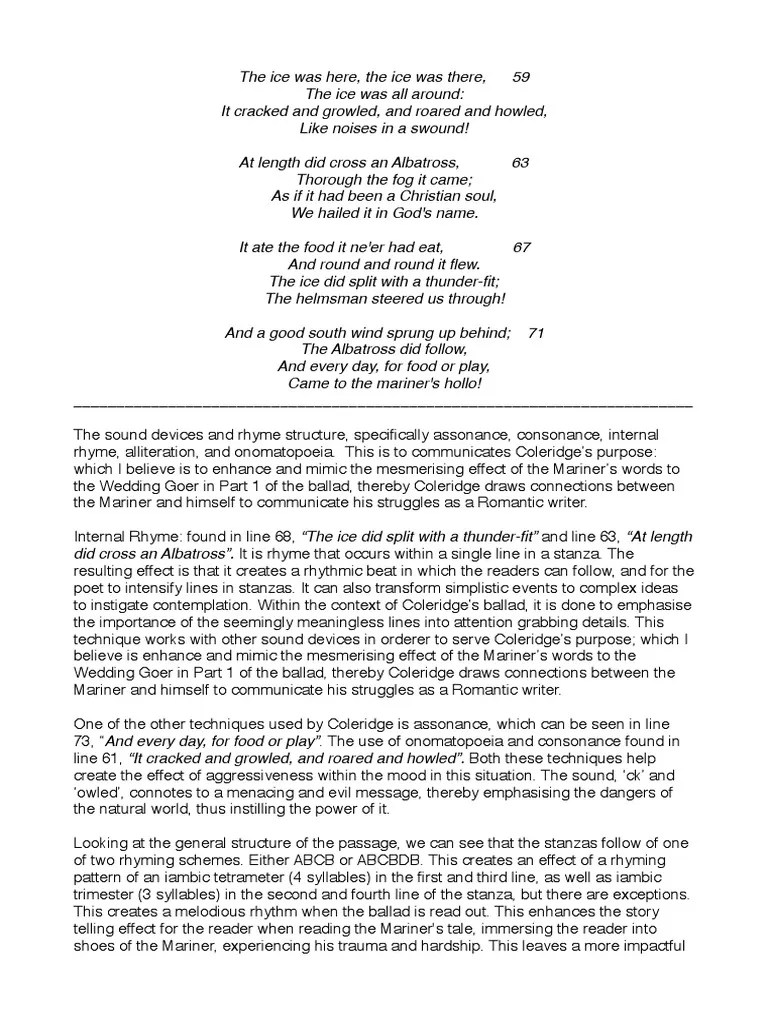 Rime of The Ancient Mariner Sound Devices PDF Ballad