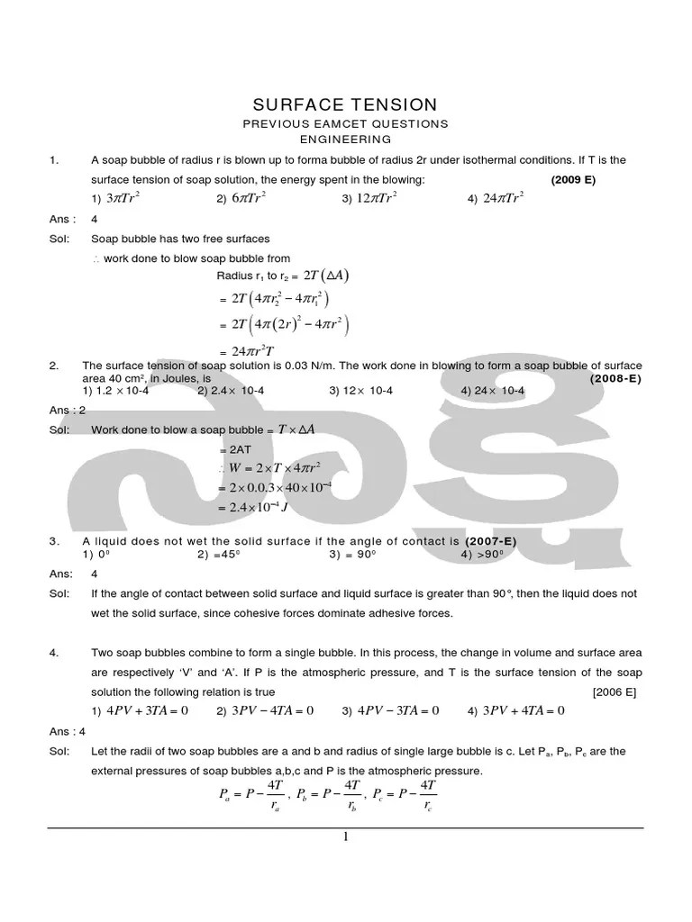 Surface tension.pdf Surface Tension Drop (Liquid)