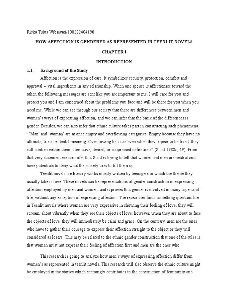 Contoh Proposal Skripsi Sastra PDF Masculinity Gender Role