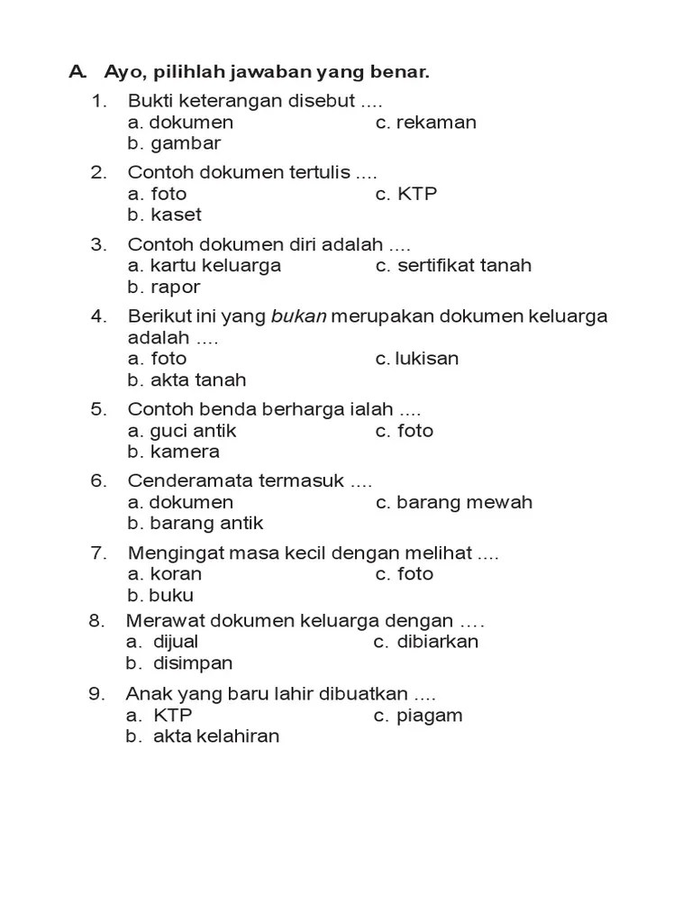 Kumpulan Soal Uts Ganjil Ips Kelas 2 | Pdf