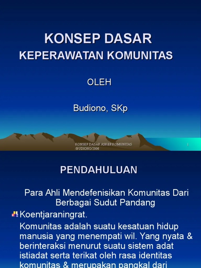 Konsep Dasar Keperawatan Komunitas 2