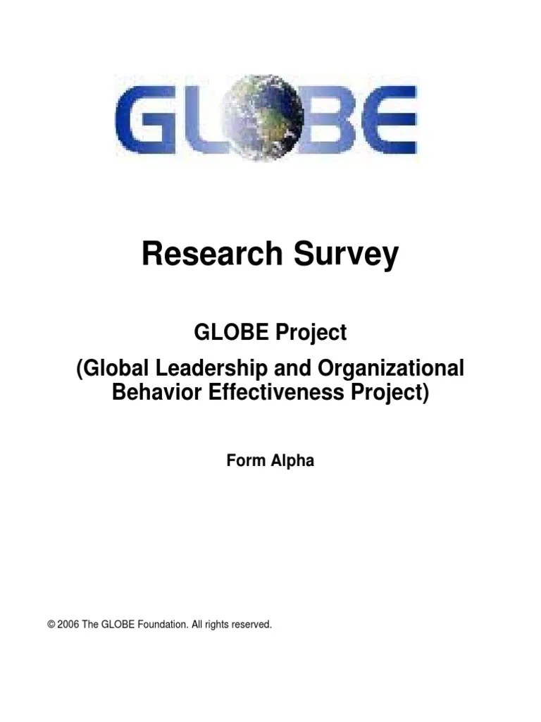 Research Survey GLOBE Project (Global Leadership and Organizational