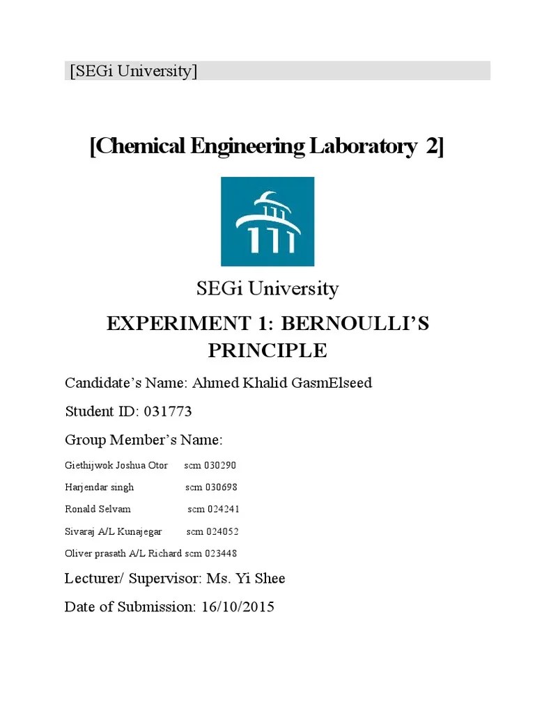 Bernoulli Fluid Dynamics Fluid Mechanics