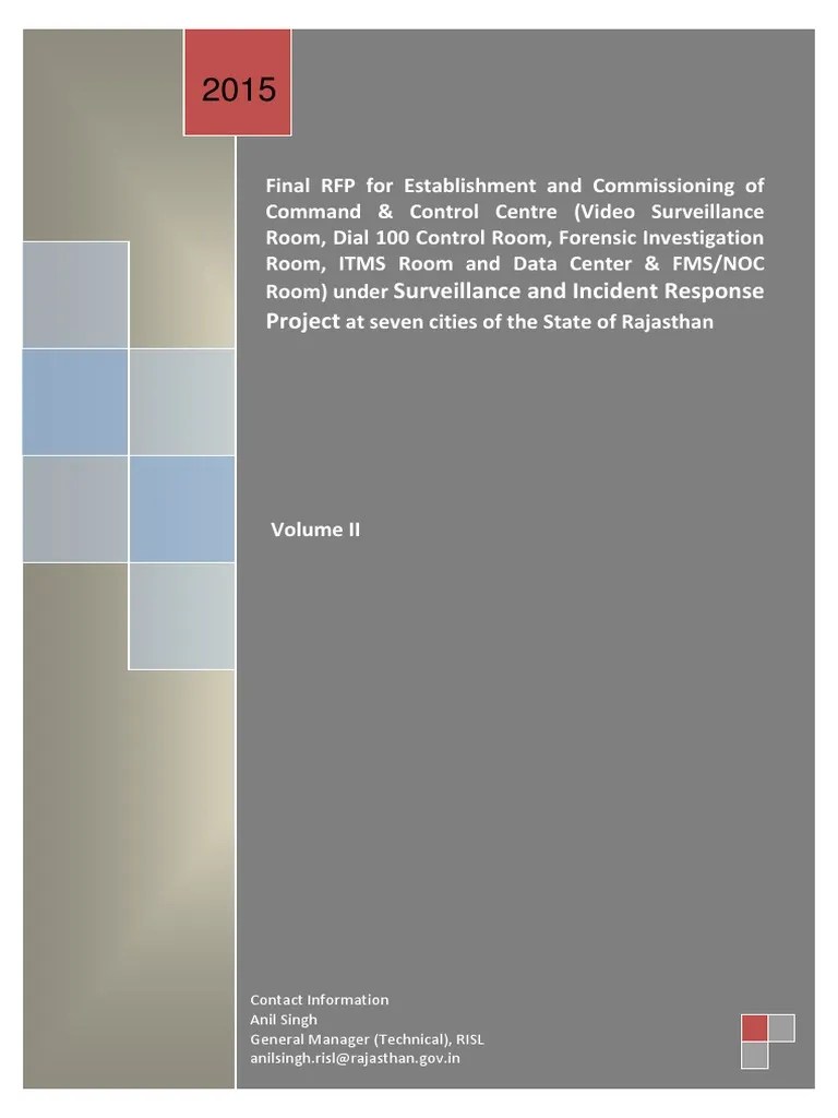 Final RFP CCC Under City CCTV Surveillance Project Vol II 04032016