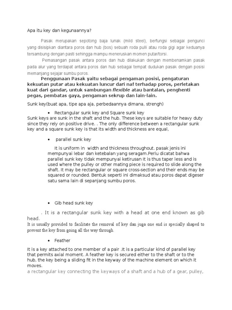 Apa Itu Key Dan Kegunaannya Mechanical Engineering Manufactured Goods