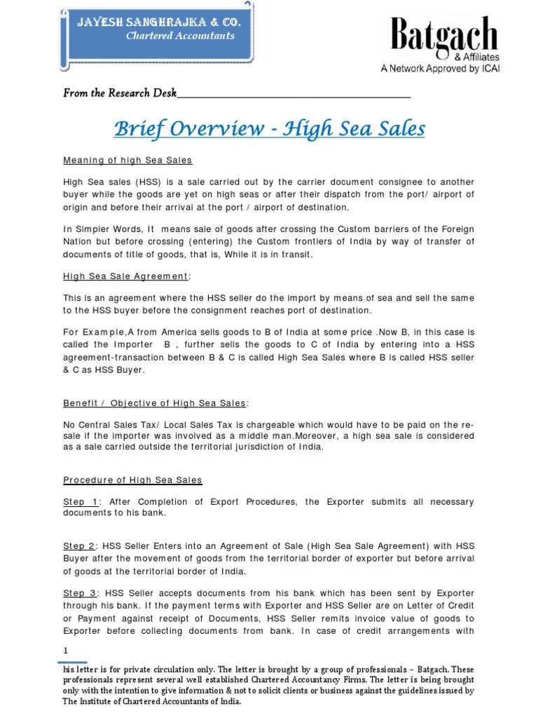 High Sea Sales[1] Invoice Sales
