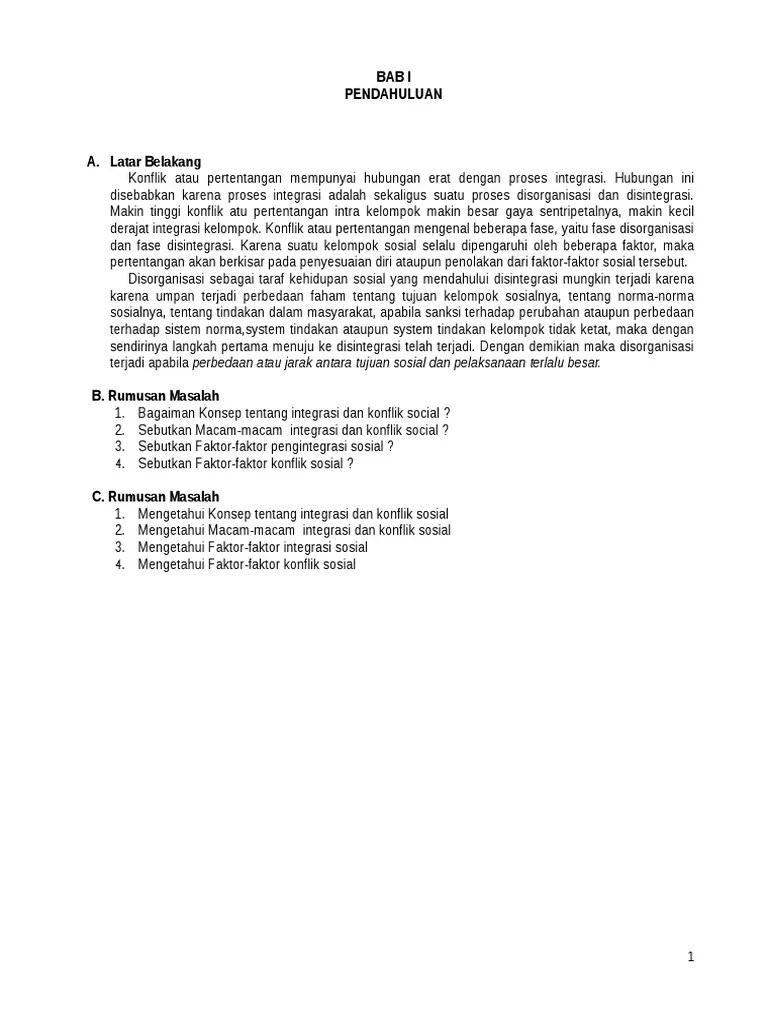 Makalah Konflik Dan Integritas Sosial | PDF