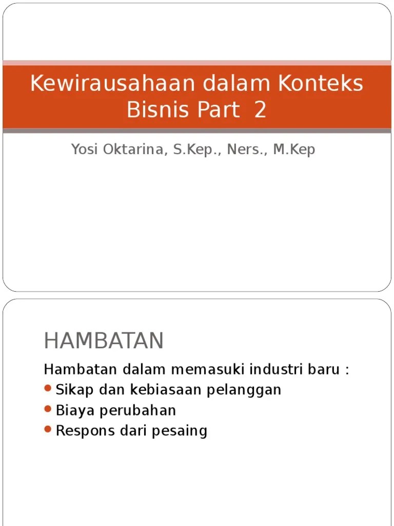 Kewirausahaan Dalam Konteks Bisnis