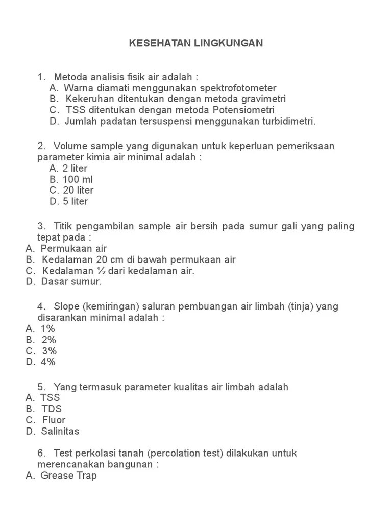 Kumpulan Soal Tentang Suhu Dan Kelembaban Udara Kesehatan