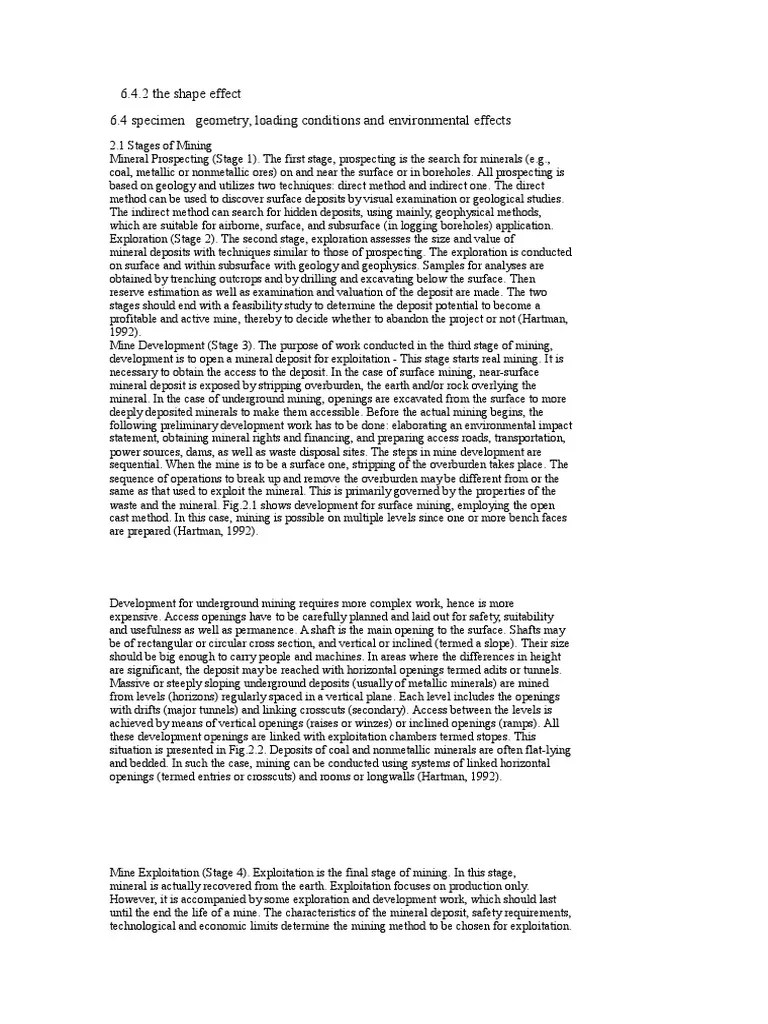 2 Mining Stages and Operations Mining Surface Mining