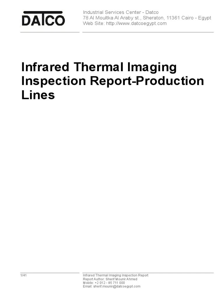Infrared Thermal Imaging Inspection ReportProduction Lines