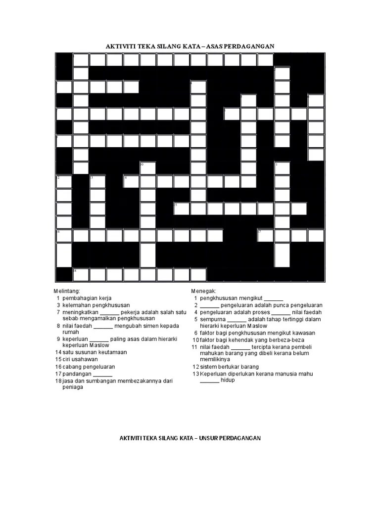 Aktiviti Teka Silang Kata PDF