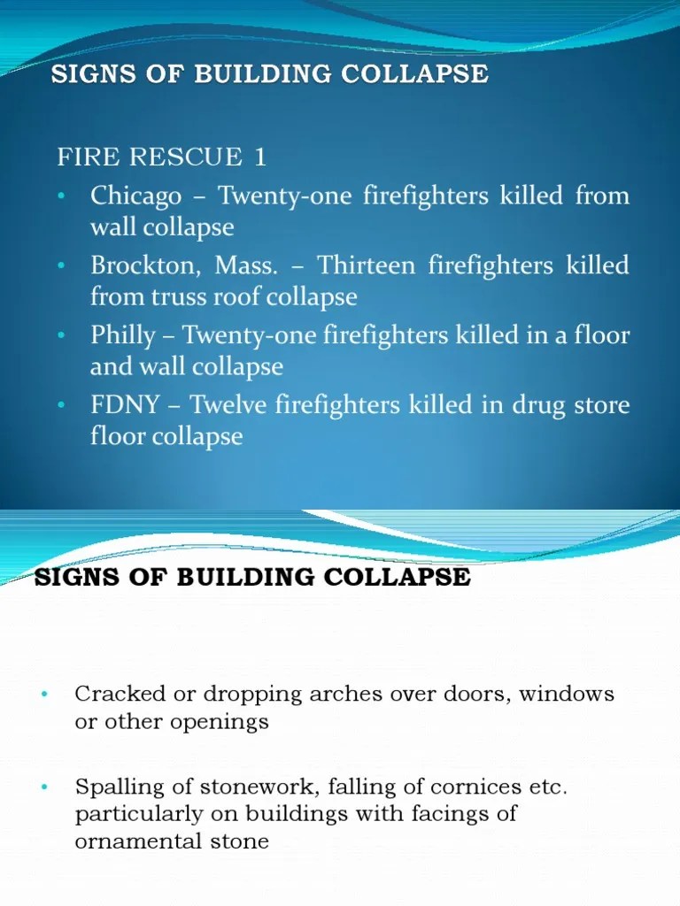 Signs of Building Collapse
