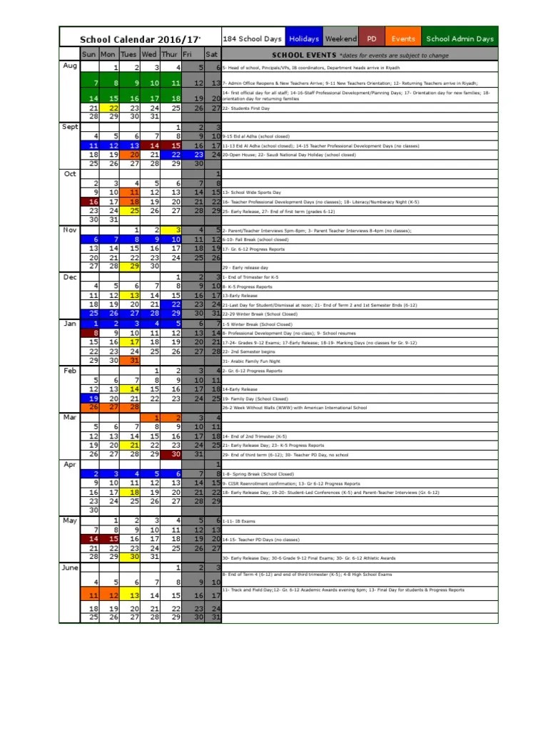Academic Calendar PDF