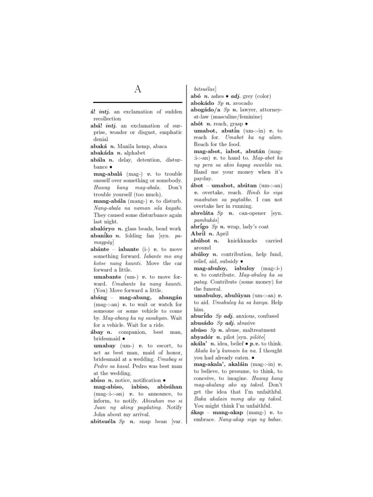Tagalog English Dictionary PDF Nature