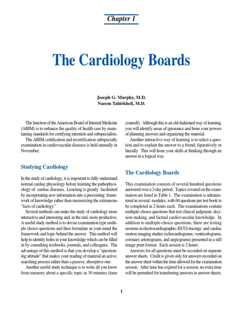 Studying for the Cardiology Boards PDF Heart Valve Heart(03)