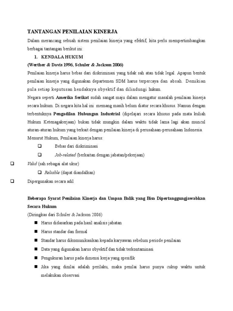 Tantangan Penilaian Kinerja | PDF