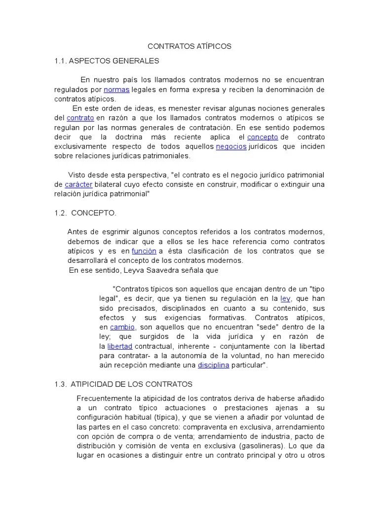Resumen de Contratos Atípicos Ley de
