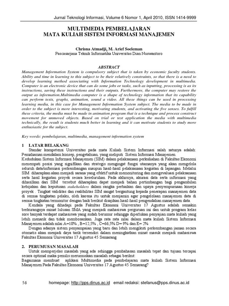 Multimedia Pembelajaran Mata Kuliah Sistem Informasi Manajemen