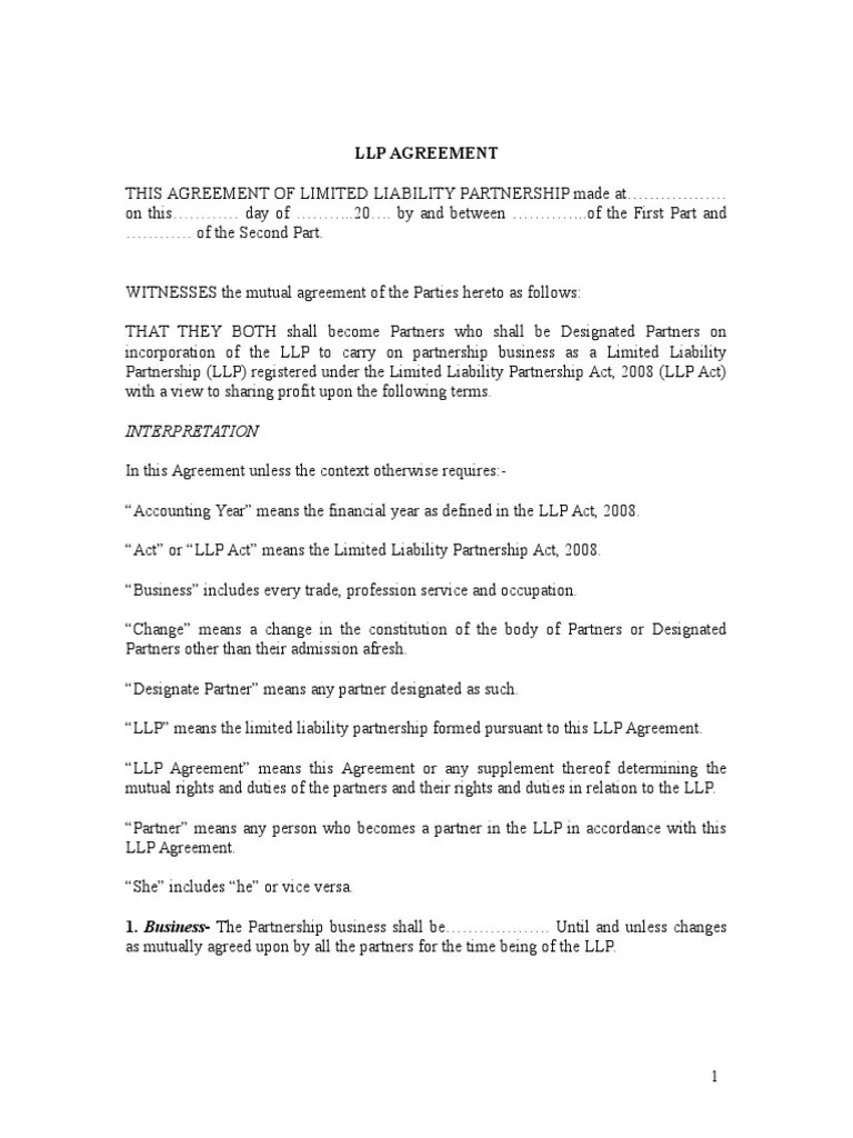 Draft LLP_agreement (1).doc Limited Liability Partnership Partnership