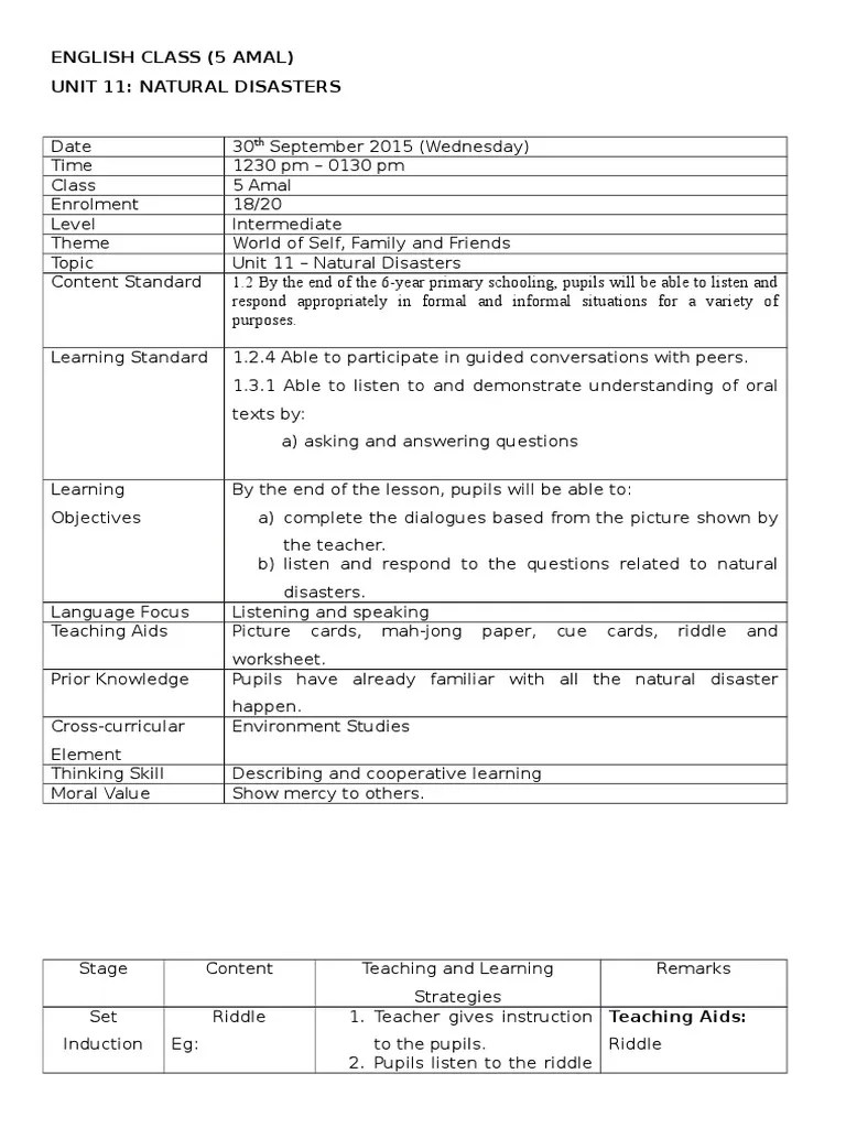 Lesson Plan PDF Reading Comprehension Teachers