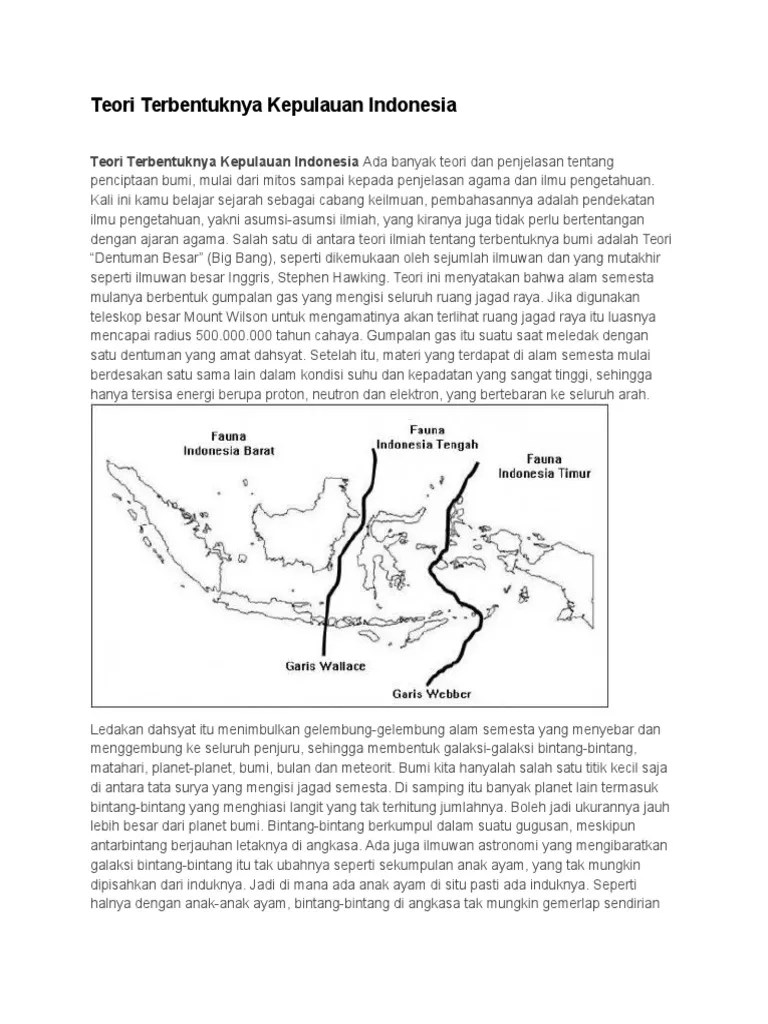 Teori Terbentuknya Kepulauan Indonesia | PDF