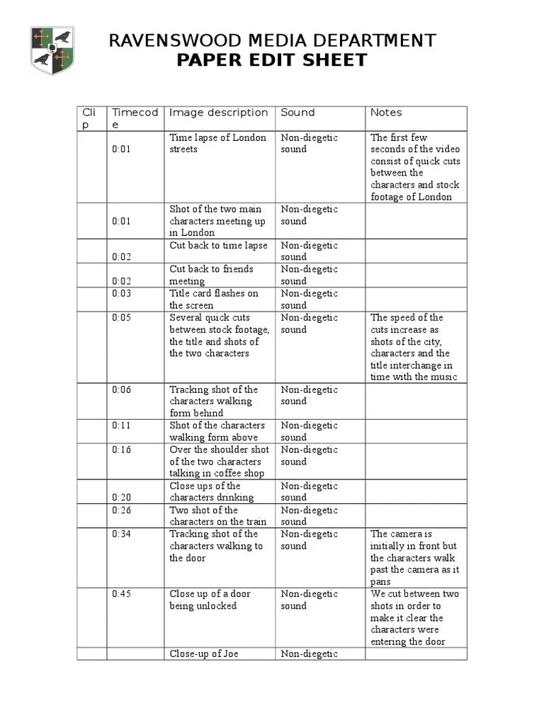 15 Paper Edit Sheet PDF Close Up Leisure