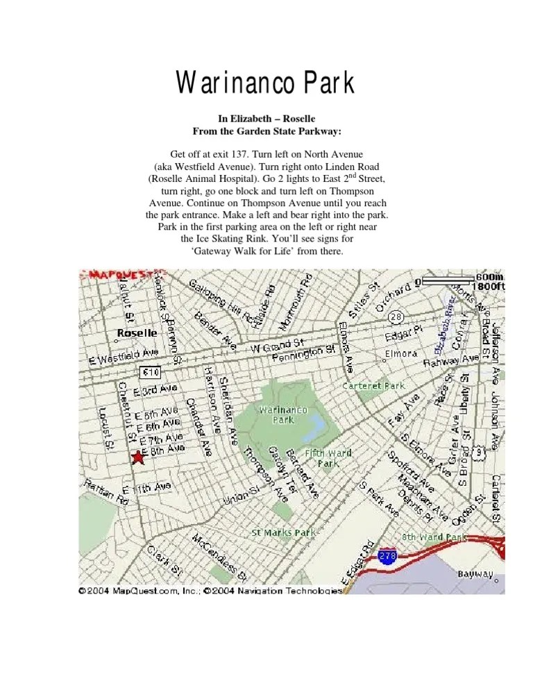 Warinanco Park Directions and Map Water Ice Ice