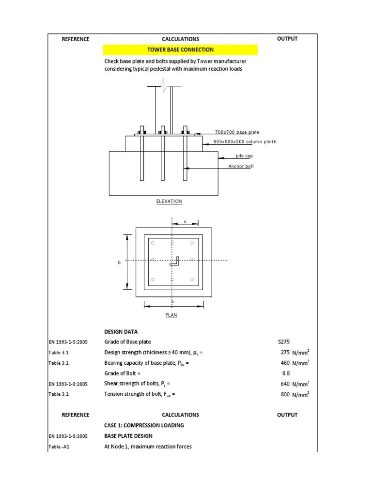 Bolts & Base Plate Design to Eurocode