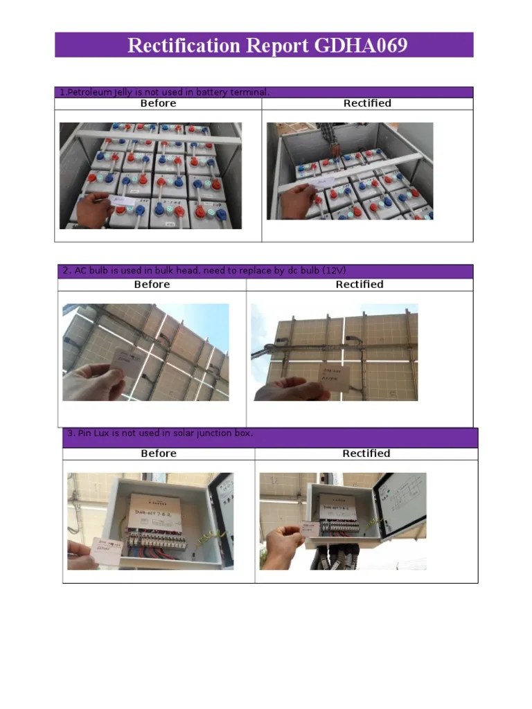 069 Rectification Report