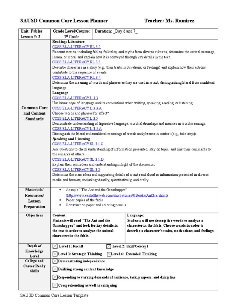 lesson plan day 6 Common Core State Standards Initiative Phonics