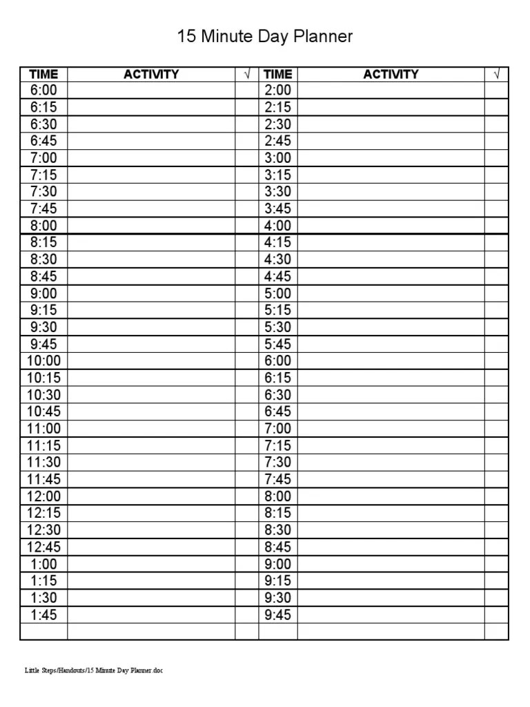 15 Minute Day Planner PDF PDF