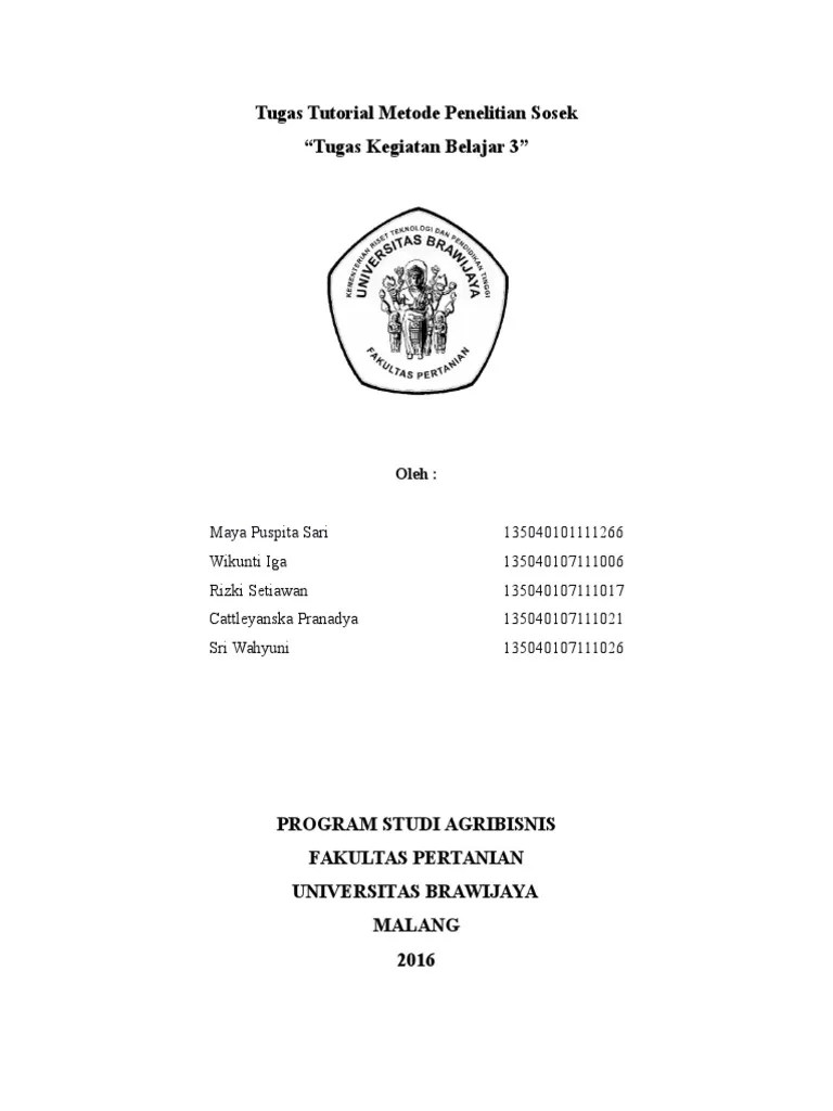 Tugas Tutorial Metode Penelitian Sosek