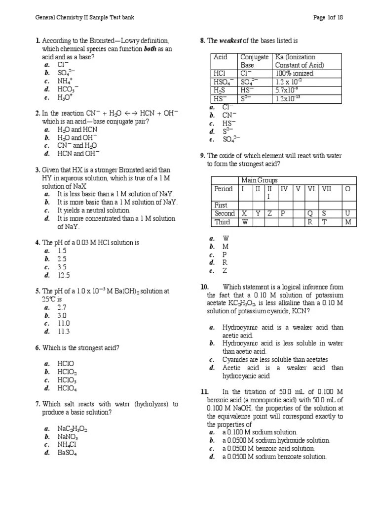 Acs Final Exam Gen Chem 2 Study Guide Study Poster