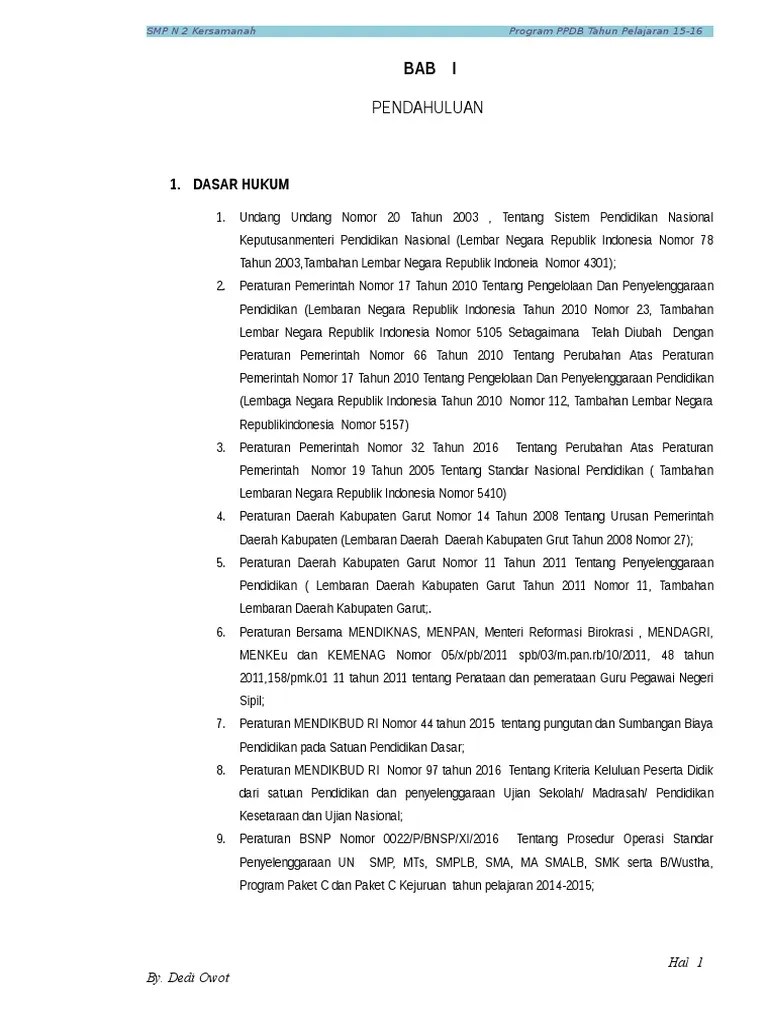 Program Kerja PPDB SMP N 2 Kersamanah 2015-2016 | PDF