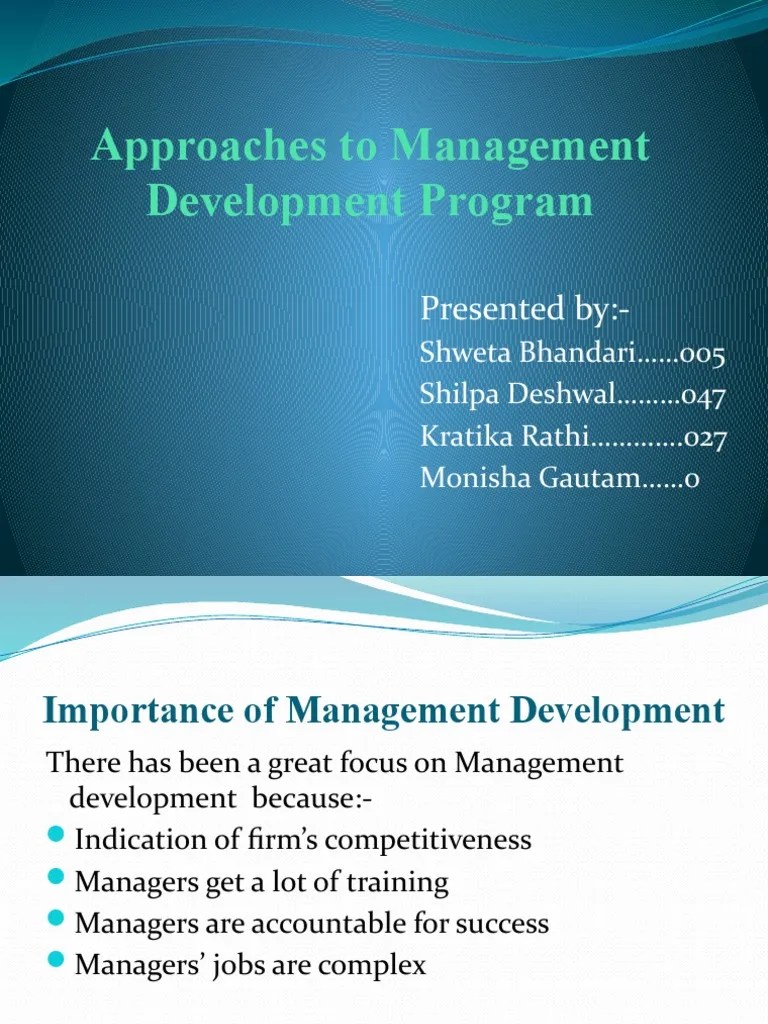 Approaches to management development program