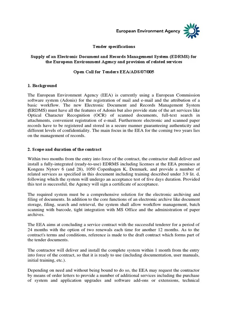 Tender Specifications PDF Image Scanner File Format