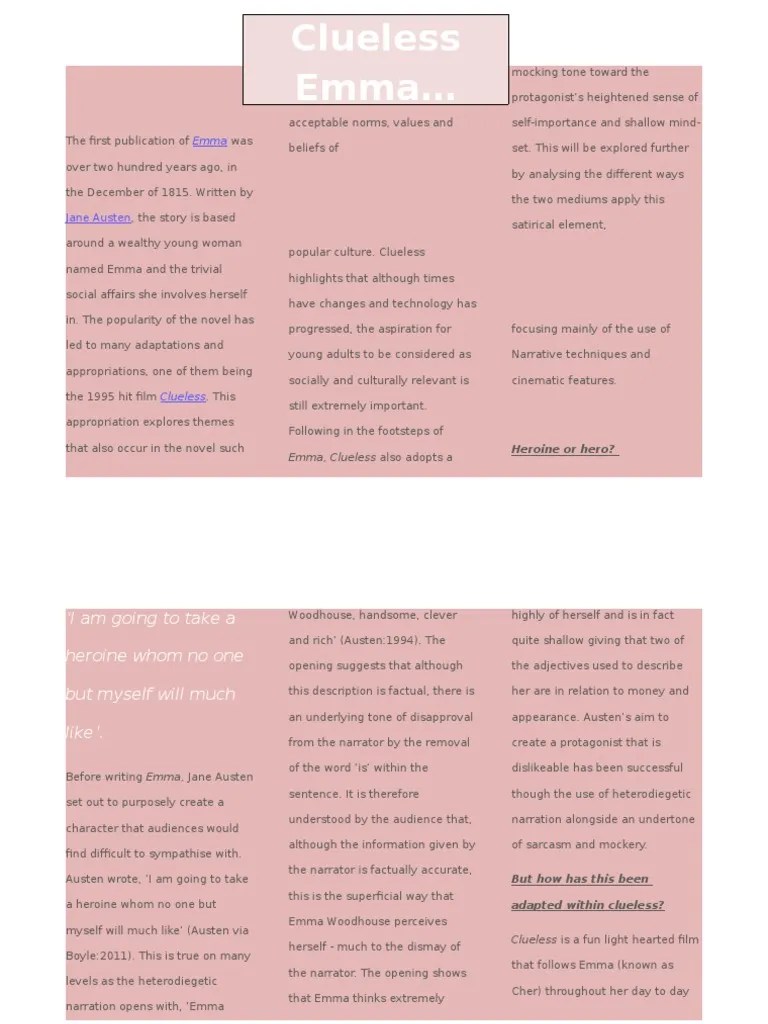 Clueless Emma PDF Emma (Novel) Narration