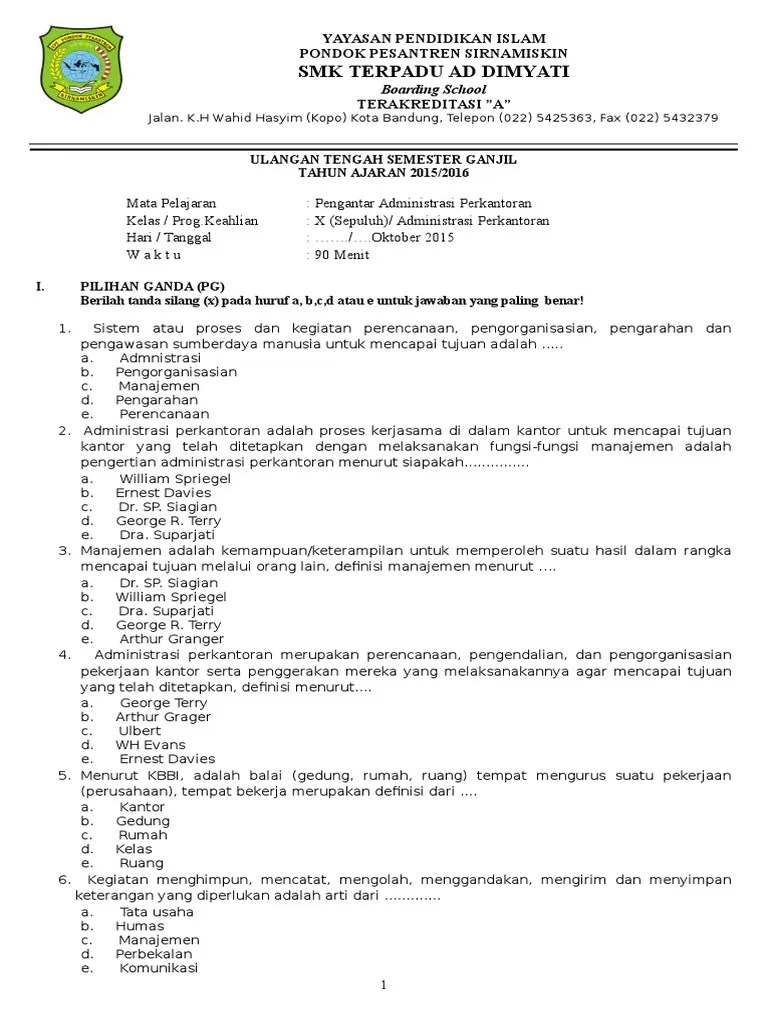 Berikut soal produktif tsm dan tkr gambar teknik yang dapat admin bagikan, soal ini terdiri dari 12. Soal Administrasi Perkantoran Dan Kunci Jawaban Guru Galeri