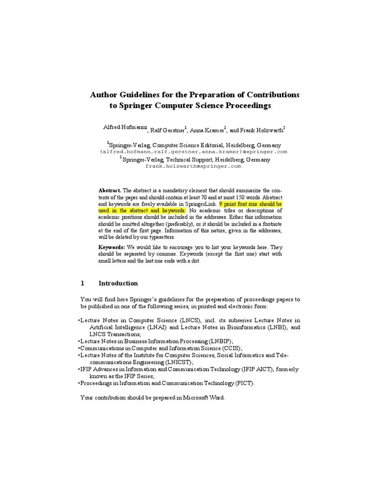 Springer Template Citation Bracket