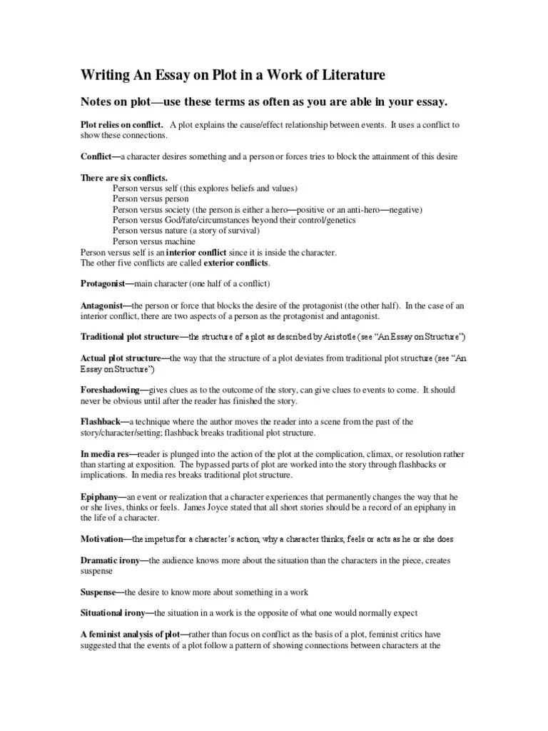Plot Essay PDF Plot (Narrative) Irony