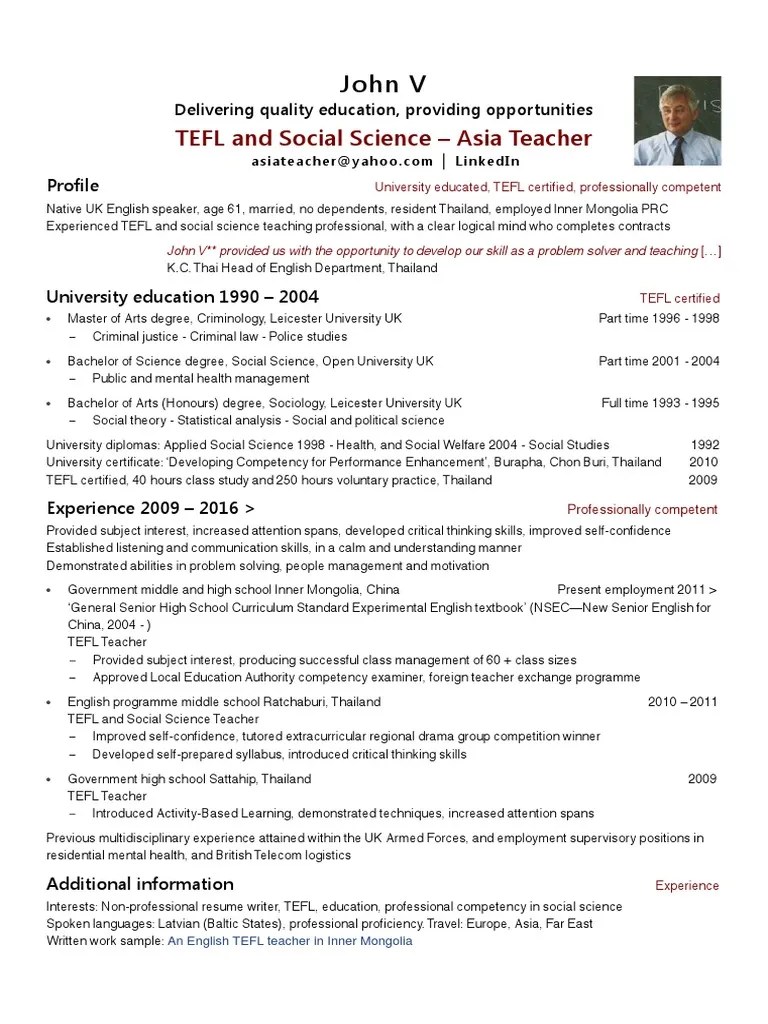 John-V-TEFL-Resume-2016.pdf | Teaching English As A Foreign Language