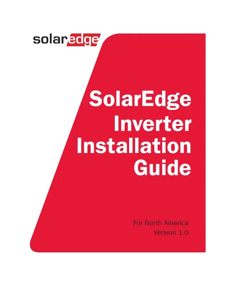 SolarEdge Single and Three Phase Inverter User Manual PDF Power