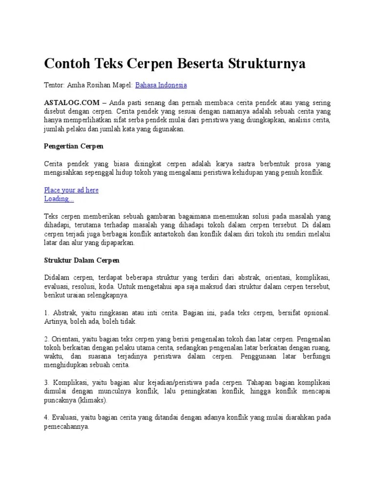 19 Contoh Makalah Bahasa Indonesia Mengenai Cerpen