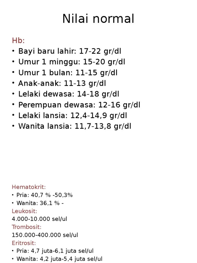 Nilai Normal Abnormal | PDF | Medical Tests | Pathology