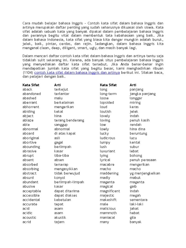 Cara Mudah Belajar Bahasa Inggris | PDF