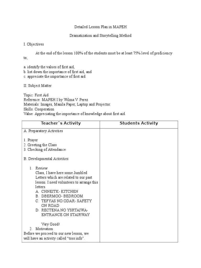 Useful 4a S Detailed Lesson Plan Sample Lesson Plan 4 - vrogue.co