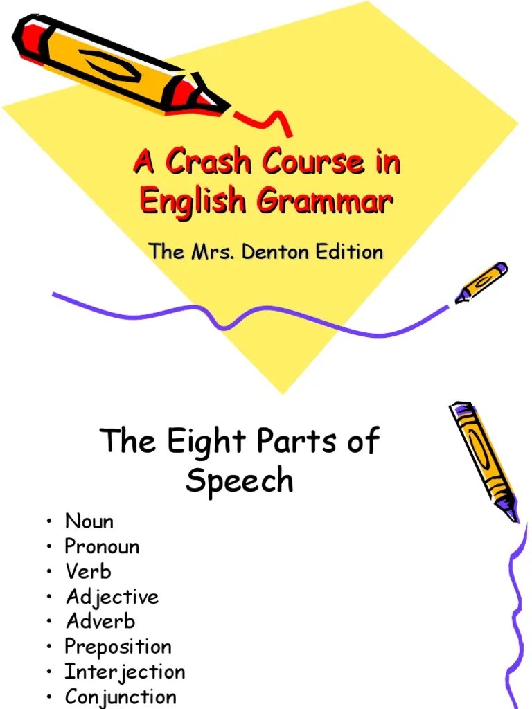 A Crash Course in English GrammarDGP Pronoun Verb