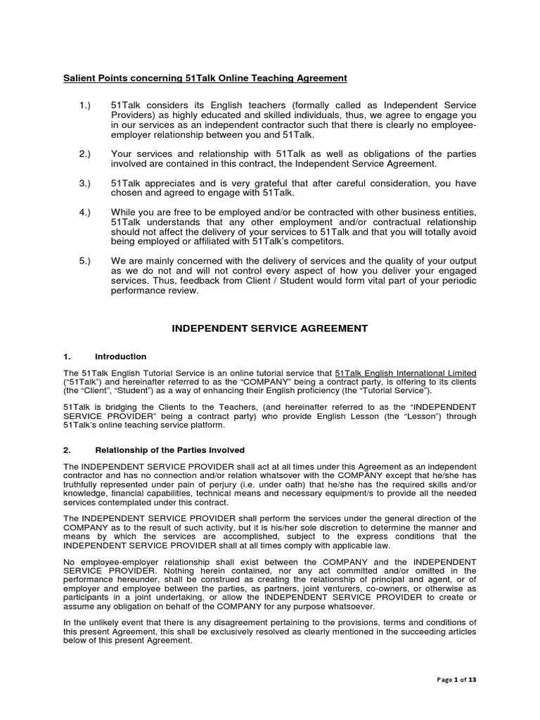 SERVICE AGREEMENTApril23.pdf Indemnity Confidentiality Free 30day Trial Scribd