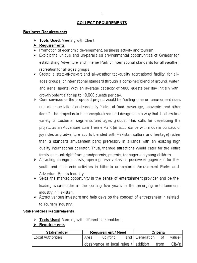 Project Scope PDF Project Manager Amusement Park